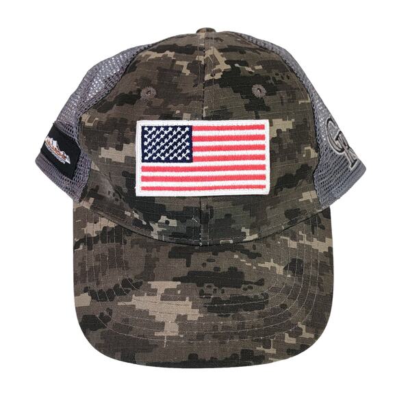 Colorado Rockies Avalanche Harley Davidson Trucker Hat Baseball USA Flag Camo - Picture 1 of 12